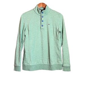 Vineyard vines light green 1/4 button up sweater